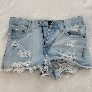 lightwash jean shorts